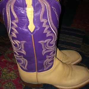 Lucchese boots very soft leather with purple tops